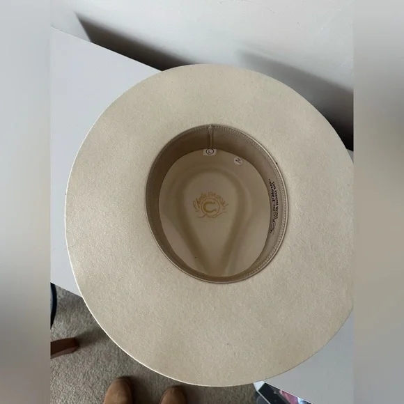 Elegant Cream Fedora with Brown Band - Picture 3 of 4